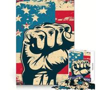 American Flag USA Patriot Adults Puzzles 1000 Piece Jigsaws Brain Development Leisure Activity Clean Join Joyful Xmas (50x75cm)