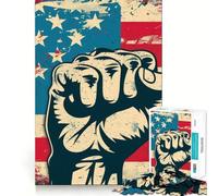 American Flag USA Patriot Jigsaw Puzzle1000 Pieces Thinking Skill Game Seamless Fit Precise Pieces Family Fun Night Activity (38x26cm)