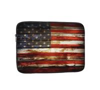 American Flag USA Plank All Over Print Laptop Sleeve Slim Protective Computer Case Portable Zipper Notebook Cover Carrying Bag 17 inch