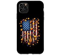 American Flag USA Pumpkins Corn And Fall Leaves US Harvest Case for iPhone 11 Pro Max
