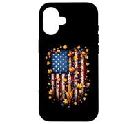 American Flag USA Pumpkins Corn And Fall Leaves US Harvest Case for iPhone 16
