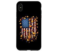 American Flag USA Pumpkins Corn And Fall Leaves US Harvest Case for iPhone XS Max