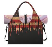 American Flag USA Sports Duffle Bag with Shoe Compartment Weekend Overnight Bags Tote Cabin Luggage Bag for Gym Yoga Travel