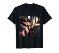 American Flag USA Western Saddle Cowboy Patriotic Value Graphic T-Shirt