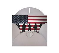 American Flag Veterans Day Gray prints Greeting Cards 6x4-inch with Envelope | Perfect for writing greetings and thank-you notes