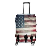 American Flag Veterans Day Luggage Cover Tsa Approved Suitcase Covers for Luggage Elastic Washable Suit Case Covers Anti-Scratch Travel Luggages Sleeve Suitcase Protector Fits 19-30 Inch Case(), white