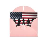 American Flag Veterans Day Pink prints Greeting Cards 6x4-inch with Envelope | Perfect for writing greetings and thank-you notes