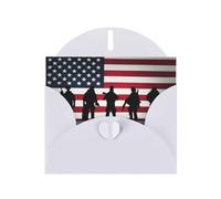 American Flag Veterans Day White prints Greeting Cards 6x4-inch with Envelope | Perfect for writing greetings and thank-you notes
