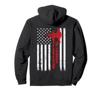 American Flag Viking Axe Til Valhalla Cool Patriotic Veteran Pullover Hoodie