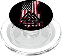 American Flag Viking Valknut Nordic Rune Celtic American PopSockets PopGrip for MagSafe