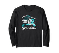 American Flag Wear Teal for My Grandma Cervical Cancer Long Sleeve T-Shirt