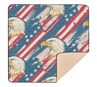 American Flag Wild Bird Soft Foam Baby Play Mat for Indoor Outdoor Washable Baby Crawling Mat for Baby Toddler Infant, 50'' x 50''