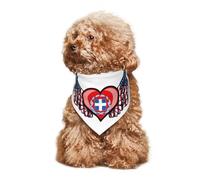 American Flag Wings with Coat of Arms of Greece Puppy Bandana Dog and Cat Bandanas Summer Dog Scarf for Small Medium Large Dogs Breathable Soft Comfortable Pet Apparel Accessories 30x70cm