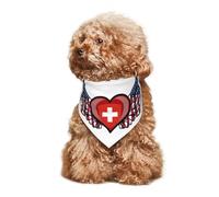 American Flag Wings with Coat of Arms of Switzerland Puppy Bandana Dog and Cat Bandanas Summer Dog Scarf for Small Medium Large Dogs Breathable Soft Comfortable Pet Apparel Accessories 30x70cm