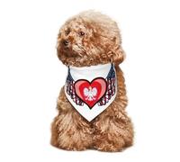 American Flag Wings with Herb Polski Coat of Arms of Poland Polish National Emblem Puppy Bandana Dog and Cat Bandanas Summer Dog Scarf for Small Medium Large Dogs Breathable Soft Comfortable