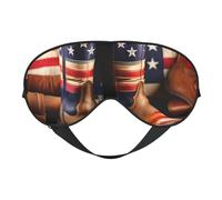 American Flag with Cowboy Boots Eye Mask, Sleep Mask for Men Women 100% Blackout, No Pressure On Eyes, Soft & Breathable