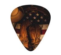 American Flag With Cowboy Boots Guitar Plectrums 12 Pieces For Ukulele Bass Instrument Accessories
