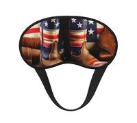 American Flag with Cowboy Boots Sleeping Mask for Adults Blackout, Comfortable Eye Mask Blocking Light for Travel, Yoga