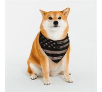 American Flag with Desert Camouflage Pattern Dog Bandanas, Comfortable Cotton Triangle Bibs Scarfs for Dogs Or Cats, Cute Pet Kerchief for Small Medium Large Dogs-Small
