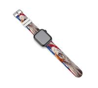 American Flag With Patriotic Eagle Watch Bands Silicone Sport Bands Replacement Strap Wristbands Compatible with Apple Watch 42mm/44mm