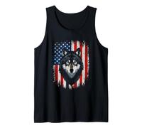 American Flag Wolf Fierce Freedom 4th of July Unity Tank Top