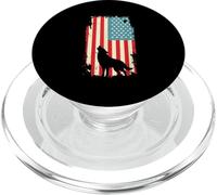 American Flag Wolf Howling Wildlife Nature Forest Animal PopSockets PopGrip for MagSafe