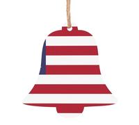 American flag Wooden Bell Shape Ornaments 2 PCS Suitable For Hanging On Walls Doors And Windows