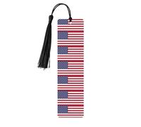 American Flag Wooden Bookmark Birthday Present Tassels Crafts Perfect Decoration for Bookmarks