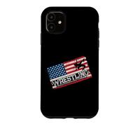 American Flag Wrestling Fan Vintage Wrestler School Coach Case for iPhone 11