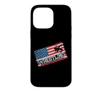 American Flag Wrestling Fan Vintage Wrestler School Coach Case for iPhone 14 Pro Max