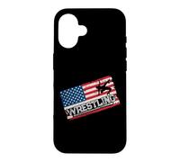 American Flag Wrestling Fan Vintage Wrestler School Coach Case for iPhone 16
