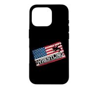 American Flag Wrestling Fan Vintage Wrestler School Coach Case for iPhone 16 Pro