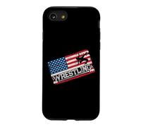 American Flag Wrestling Fan Vintage Wrestler School Coach Case for iPhone SE (2020) / 7/8