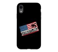 American Flag Wrestling Fan Vintage Wrestler School Coach Case for iPhone XR