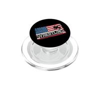 American Flag Wrestling Fan Vintage Wrestler School Coach PopSockets PopGrip for MagSafe