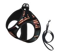 American Flag Wrestling Proud Wrestler Small Pet Towing Vest, Adjustable Straps, Easy to Walk, Soft and Breathable Straps, Suitable for Small Dogs and Cats, Etc