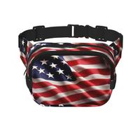 American Flag Zipper Fanny Pack, Crossbody Bags with Adjustable Strap for Jogging, Cycling