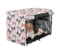 American Flags Bowties Dog Cage Covers Privacy Wire Cage Cover Dog Crate Curtains 48 Inch