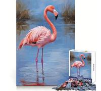 American Flamingo Puzzle for Teenagers 1000 Pieces Brain Teasing Soothing Hobby Solid Lock Thoughtful Gift (38x26cm)