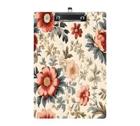 American Flower Print Acrylic Clipboard 8.5 X 12.5 Inches | Lightweight A4 Clipboards with Pen Holder for Office, Students, Nurses, Teacher, Students,Women, Men, Girls, Boys