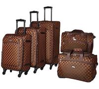American Flyer Luggage Madrid 5 Piece Spinner Set, Brown, Standard Size, Madrid 5-Piece Spinner Luggage Set