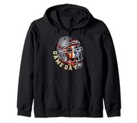 American Football - American Flag Skull - Game Day Zip Hoodie