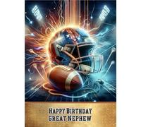 American Football Birthday Card for Great Nephew - For Him Sports Gift 2