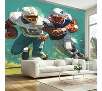 American Football Competition Sport Wallpaper Paste The Wall Mural 450x315cm(W x H) Feature Wallpaper Extreme Sports Door Stickers for Interior Doors Living Room Bedroom Wall Mural
