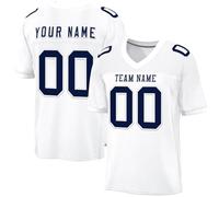 American Football Custom Jersey for Men Women Youth Breathable Sports T-Shirts Rugby Uniform Moisture Wicking Active Tops Personalised Name Number Team Name Logo Jerseys Customise 1-15