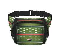 American Football Field and Ball print Fanny Pack Purse with Adjustable Strap Square Double Layer Waist Bag Belt Unisex Everywhere