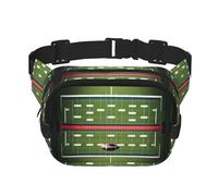 American Football Field and Ball print Fashion Waist Packs Crossbody Belt Bag Fanny Pack for Women Crossbody for Traveling Running, Black, One Size