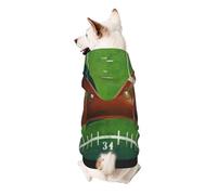 American Football Field and Ball Printed Dog Hoodie Soft Dog Sweatshirt Cute Cat Dog Clothes for Small Dogs Kitten Puppy, 2XL