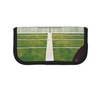 American Football Field Ball Sport Printed Canvas Pencil Case, Spacious Pen Pouch for School, Office and Travel