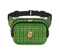 American Football Field Ball Sport Square Double Layer Waist Bag Belt Fanny Pack Purse with Adjustable Strap, Running, Travel, Hiking